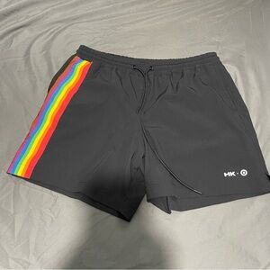 Humankind Black Shorts with Rainbow Side Stripe